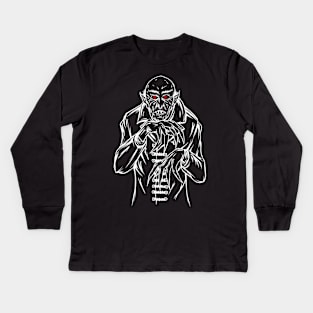 Nosferatu White line Kids Long Sleeve T-Shirt